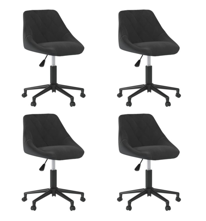 Chaises pivotantes à manger lot de 4 noir velours | Mobilier & Déco