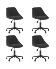 Chaises pivotantes à manger lot de 4 noir velours | Mobilier & Déco