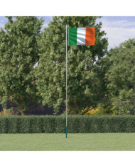 Drapeau de l'Irlande et mât 6,23 m Aluminium | Mobilier & Déco