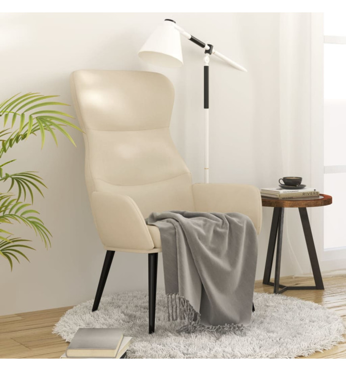 Chaise de relaxation Crème Tissu | Mobilier & Déco