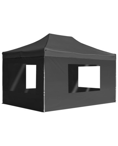 Tente de réception pliable à parois Aluminium 4,5x3m Anthracite | Mobilier & Déco