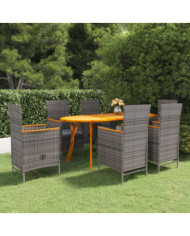 Ensemble à manger de jardin 7 pcs Gris | Mobilier & Déco