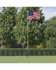 Drapeau des États-Unis et mât 6,23 m Aluminium | Mobilier & Déco