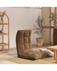 Chaise pliable de sol Marron Tissu | Mobilier & Déco