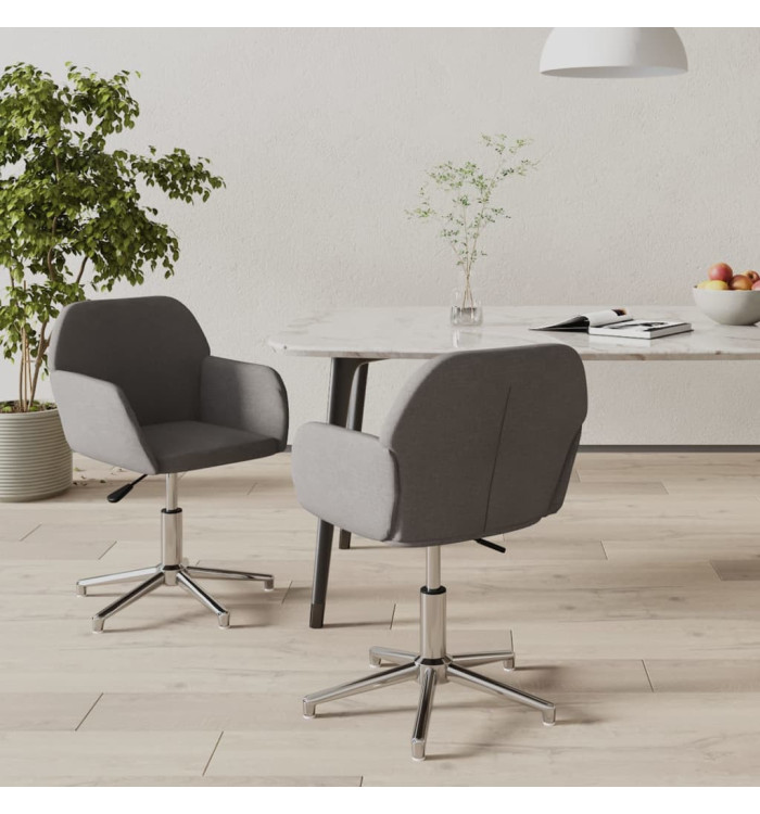 Chaises pivotantes à manger lot de 2 Gris clair Tissu | Mobilier & Déco
