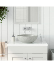 Vasque à poser gris rond Φ41x14 cm céramique | Mobilier & Déco