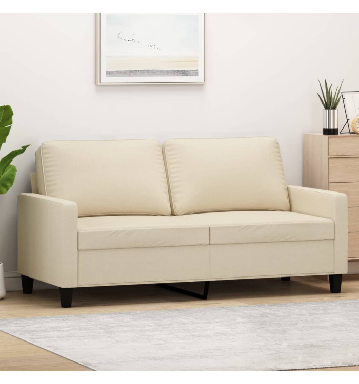 Canapé à 2 places Crème 140 cm Tissu | Mobilier & Déco