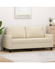 Canapé à 2 places Crème 140 cm Tissu | Mobilier & Déco