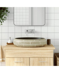 Vasque à poser multicolore ovale 59x40x15 cm céramique | Mobilier & Déco