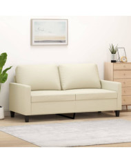 Canapé à 2 places Crème 140 cm Similicuir | Mobilier & Déco