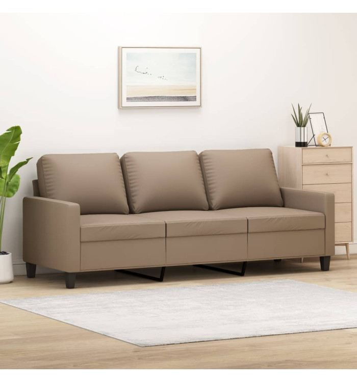 Canapé à 3 places Cappuccino 180 cm Similicuir | Mobilier & Déco