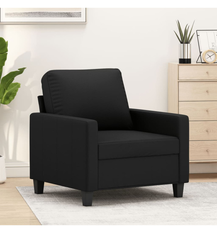 Fauteuil Noir 60 cm Similicuir | Mobilier & Déco