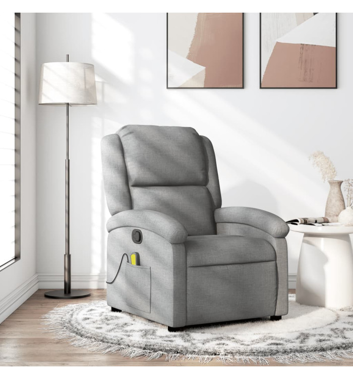 Fauteuil de massage inclinable Gris clair Tissu | Mobilier & Déco