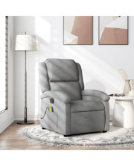 Fauteuil de massage inclinable Gris clair Tissu | Mobilier & Déco
