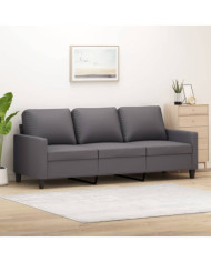 Canapé à 3 places Gris 180 cm Similicuir | Mobilier & Déco