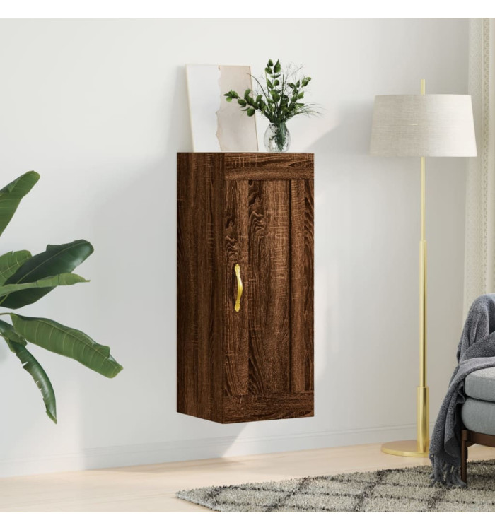 Armoire murale chêne marron 34,5x34x90 cm bois d'ingénierie | Mobilier & Déco