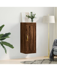 Armoire murale chêne marron 34,5x34x90 cm bois d'ingénierie | Mobilier & Déco