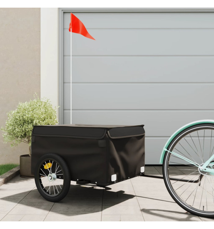 Remorque de vélo noir 45 kg fer | Mobilier & Déco