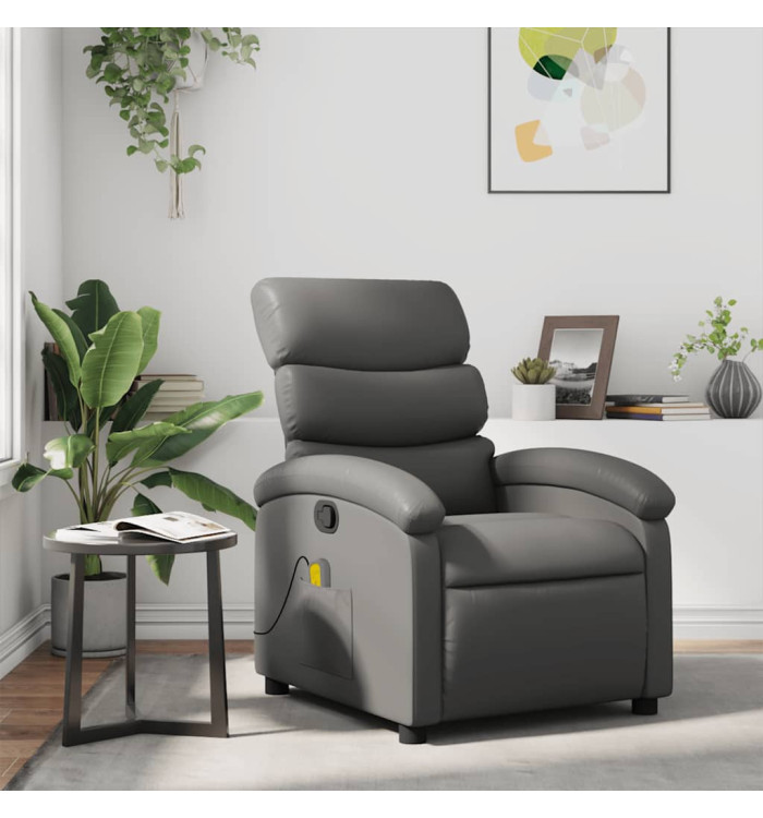 Fauteuil de massage inclinable Gris Similicuir | Mobilier & Déco