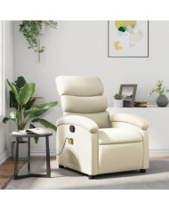 Fauteuil inclinable de massage Crème Similicuir | Mobilier & Déco