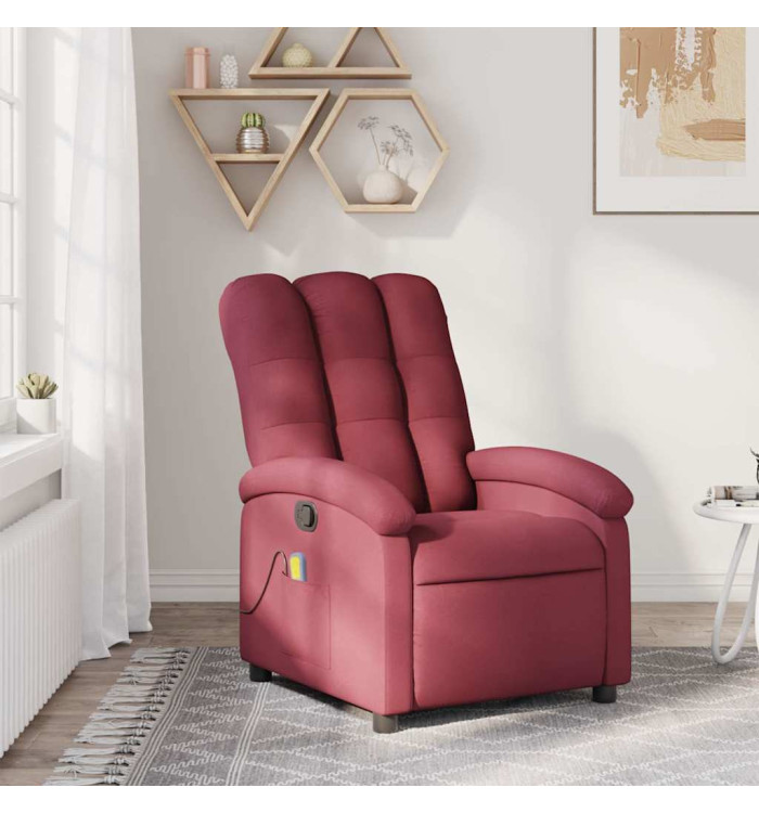 Fauteuil de massage inclinable Rouge bordeaux Tissu | Mobilier & Déco