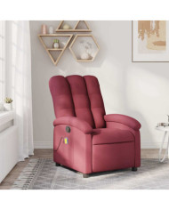 Fauteuil de massage inclinable Rouge bordeaux Tissu | Mobilier & Déco