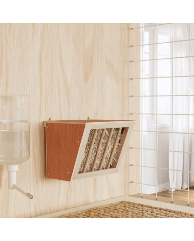 Mangeoire à foin pour lapins 25x18,5x20,5 cm bois massif sapin | Mobilier & Déco
