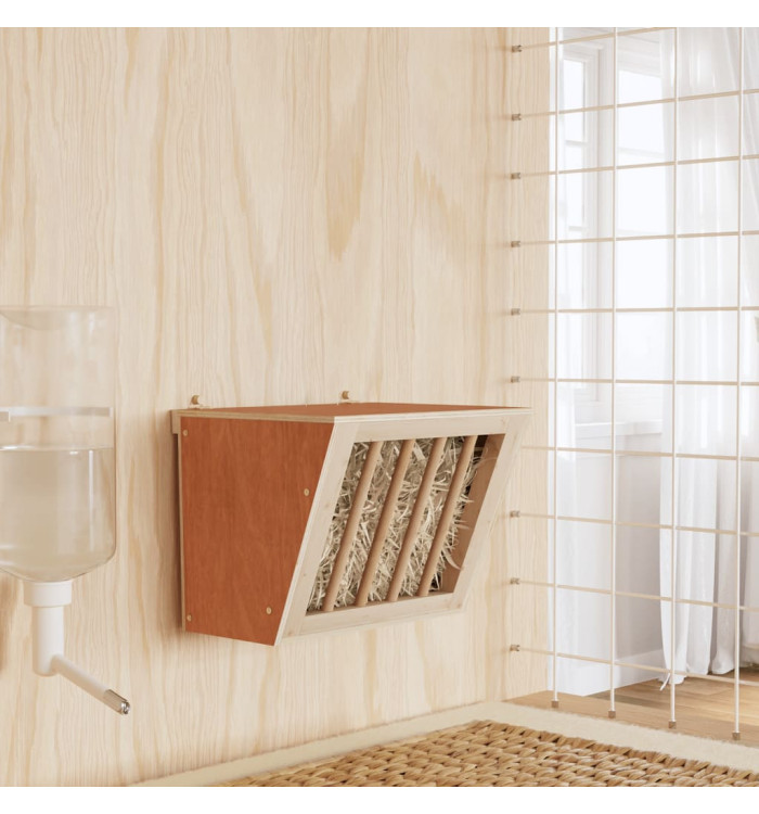 Mangeoire à foin pour lapins 25x18,5x20,5 cm bois massif sapin | Mobilier & Déco
