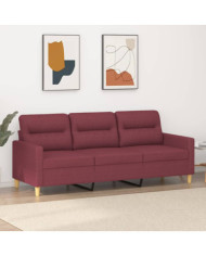 Canapé à 3 places Rouge bordeaux 180 cm Tissu | Mobilier & Déco