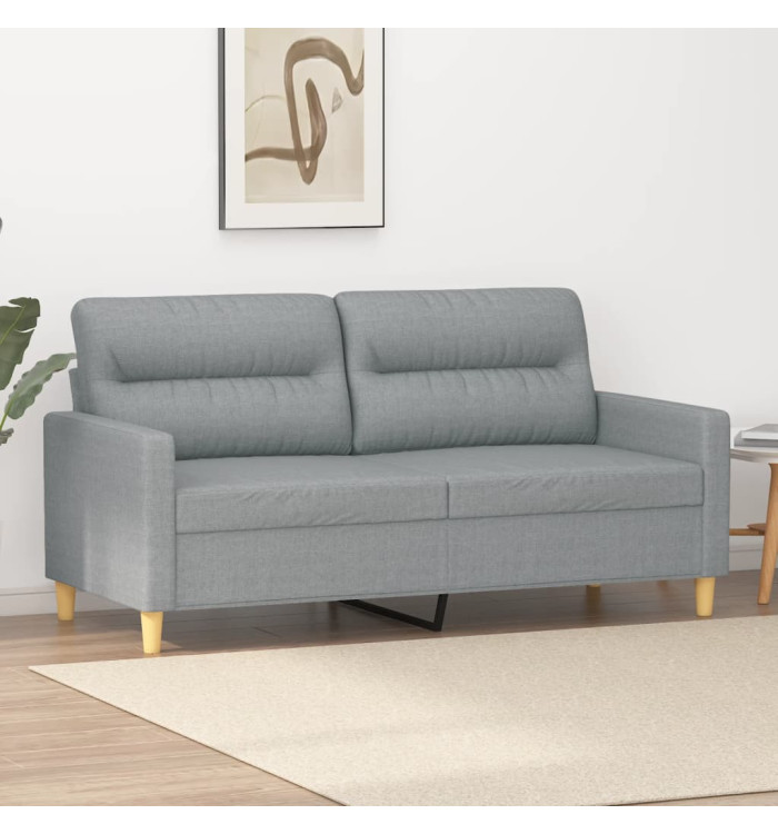 Canapé à 2 places Gris clair 140 cm Tissu | Mobilier & Déco