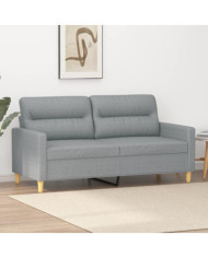 Canapé à 2 places Gris clair 140 cm Tissu | Mobilier & Déco