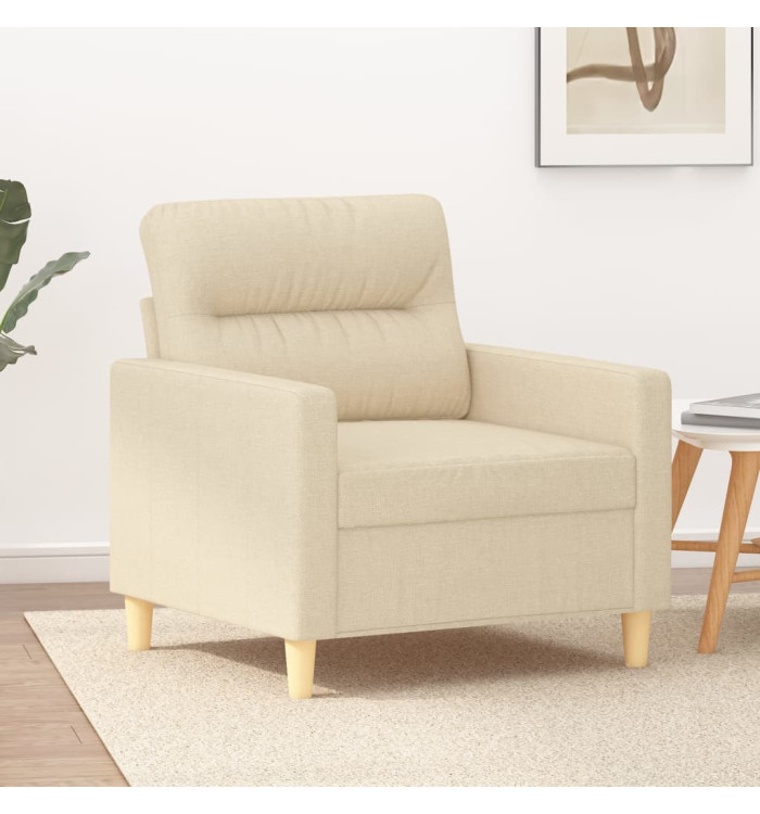 Fauteuil Crème 60 cm Tissu | Mobilier & Déco