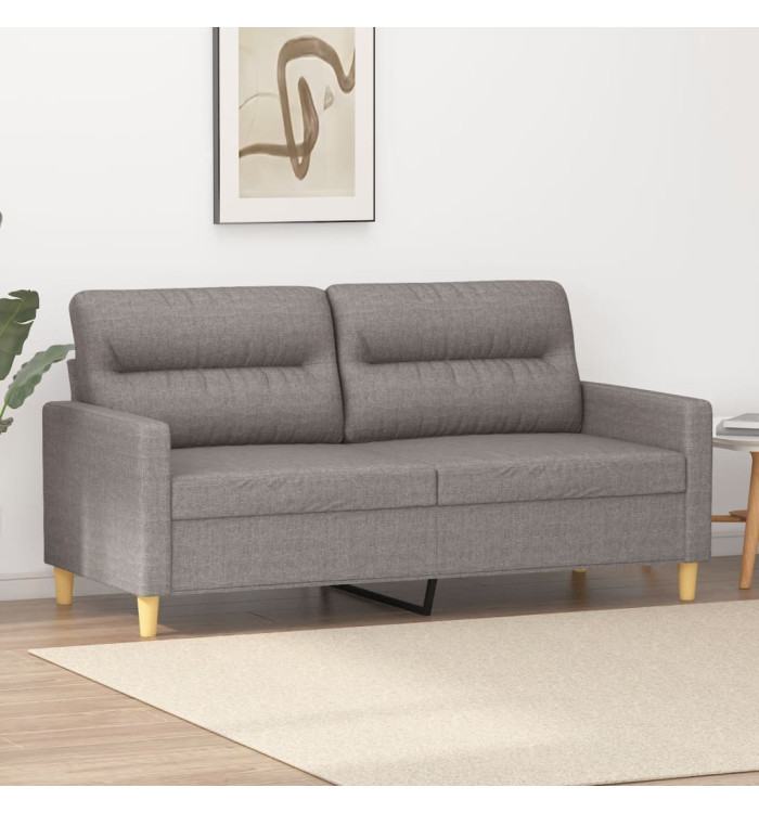 Canapé à 2 places Taupe 140 cm Tissu | Mobilier & Déco