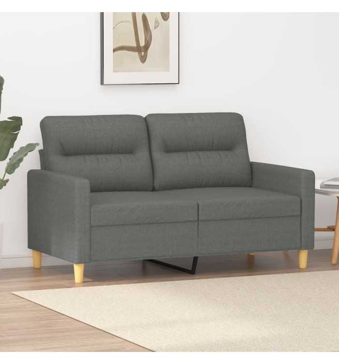 Canapé à 2 places Gris foncé 120 cm Tissu | Mobilier & Déco