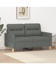 Canapé à 2 places Gris foncé 120 cm Tissu | Mobilier & Déco