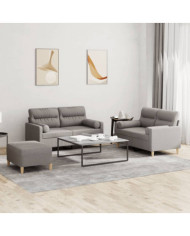 Ensemble de canapés 3 pcs avec coussins taupe tissu | Mobilier & Déco