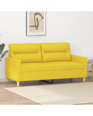 Canapé à 2 places Jaune clair 140 cm Tissu | Mobilier & Déco