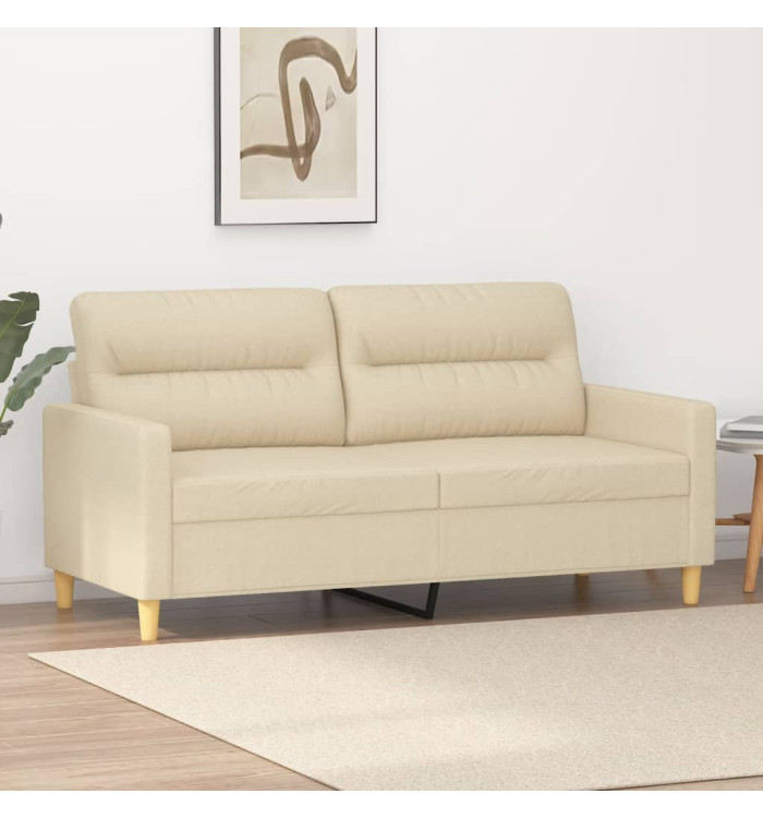 Canapé à 2 places Crème 140 cm Tissu | Mobilier & Déco