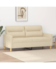 Canapé à 2 places Crème 140 cm Tissu | Mobilier & Déco