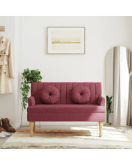 Banc avec coussins rouge bordeaux 113x64,5x75,5 cm tissu | Mobilier & Déco