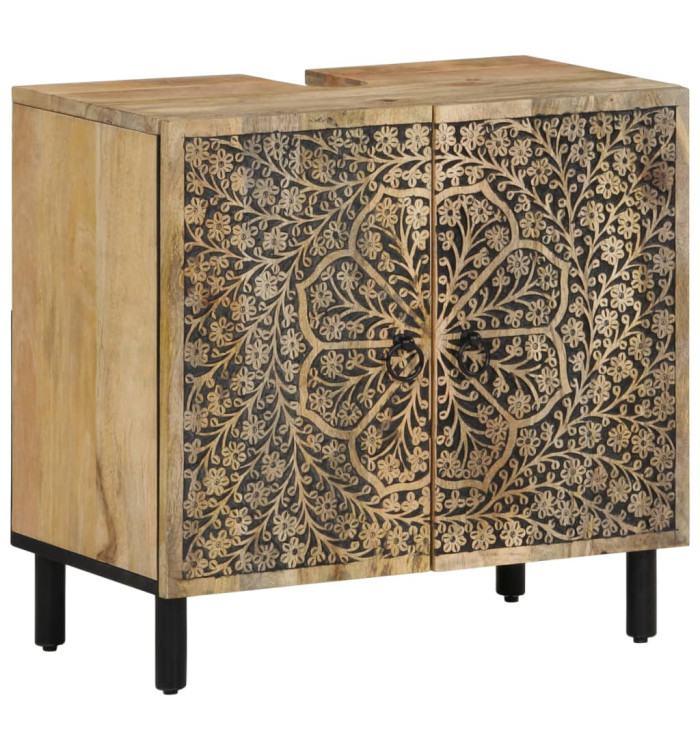 Armoire lavabo de salle de bain bois massif de manguier | Mobilier & Déco