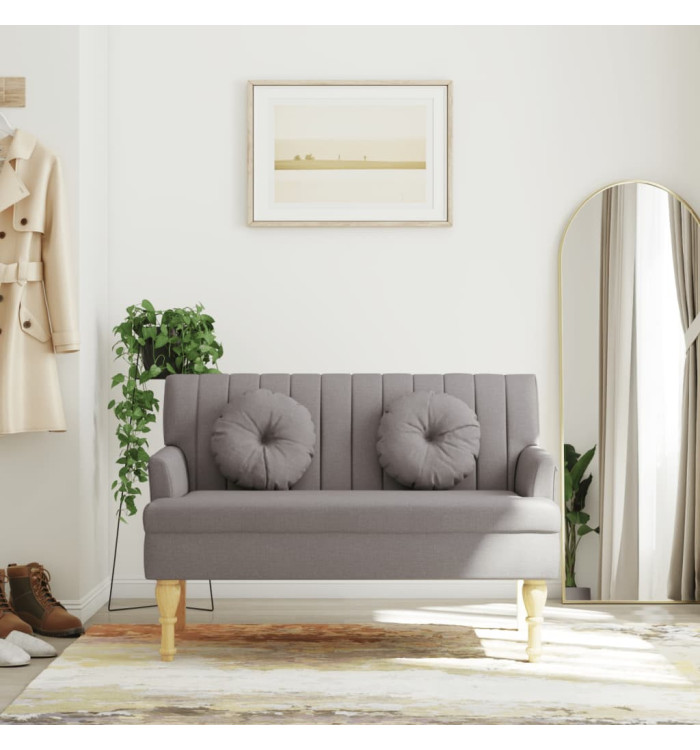 Banc avec coussins taupe 113x64,5x75,5 cm tissu | Mobilier & Déco