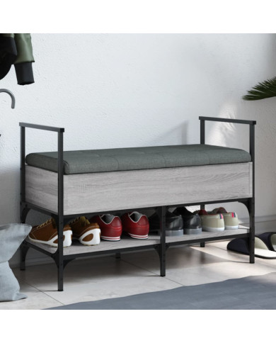 Banc à chaussures sonoma gris 85,5x42x57,5 cm bois d'ingénierie | Mobilier & Déco