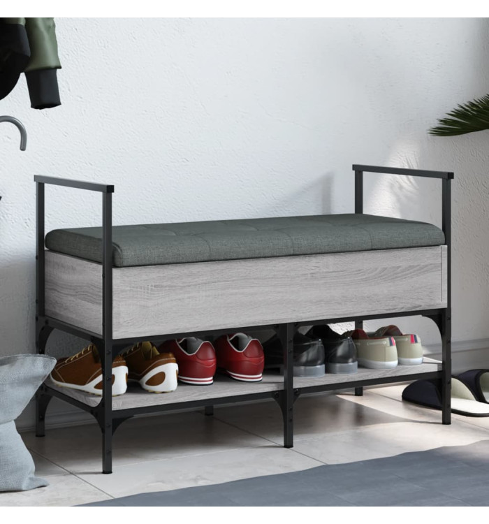 Banc à chaussures sonoma gris 85,5x42x57,5 cm bois d'ingénierie | Mobilier & Déco