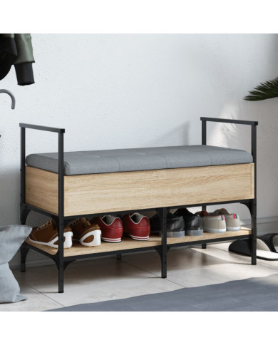 Banc à chaussures chêne sonoma 85,5x42x57,5 cm bois ingénierie | Mobilier & Déco