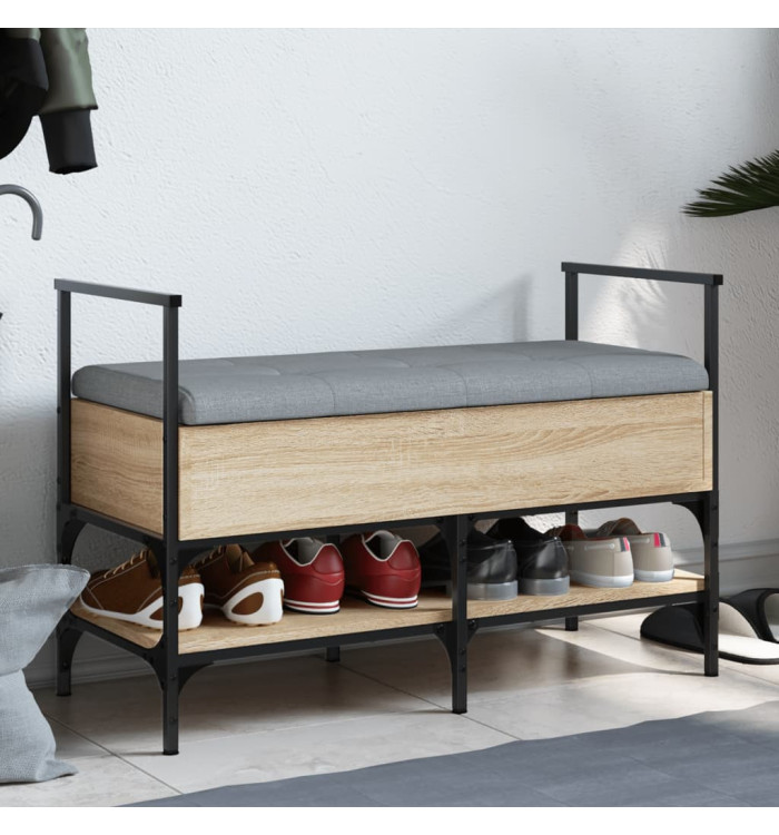 Banc à chaussures chêne sonoma 85,5x42x57,5 cm bois ingénierie | Mobilier & Déco