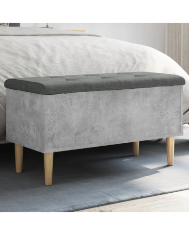 Banc de rangement gris béton 82x42x46 cm bois d'ingénierie | Mobilier & Déco