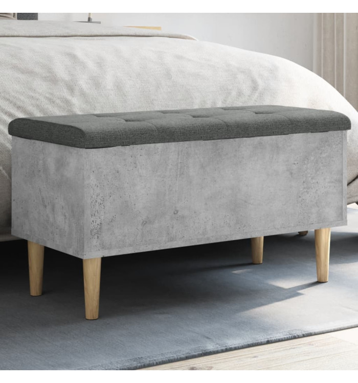 Banc de rangement gris béton 82x42x46 cm bois d'ingénierie | Mobilier & Déco