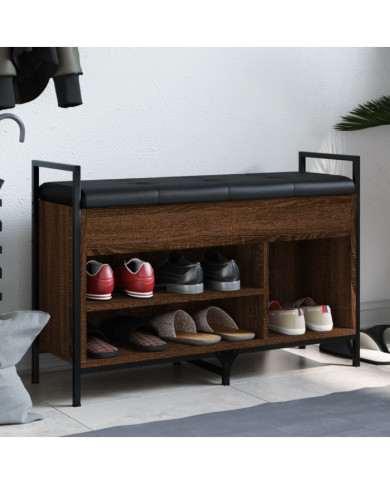 Banc à chaussures chêne marron 85,5x32x57,5cm bois d'ingénierie | Mobilier & Déco