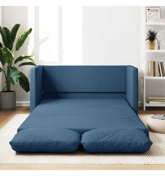 Canapé-lit 2 en 1 bleu 112x174x55 cm tissu | Mobilier & Déco